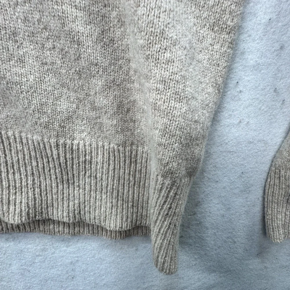 J. Crew Sweater Mens Large 100% Lambs Wool Shawl Collar Fisherman Preppy Neutral